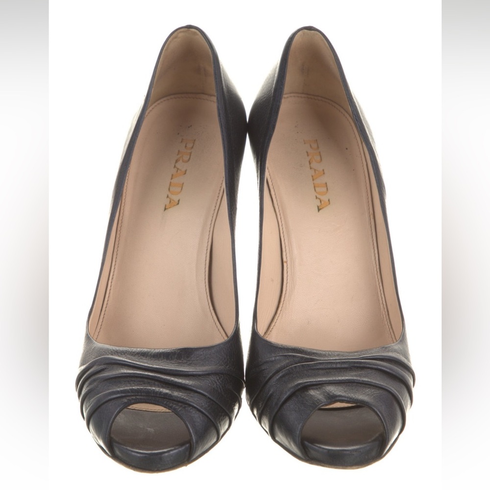 Prada Leather Peep Toe Heel